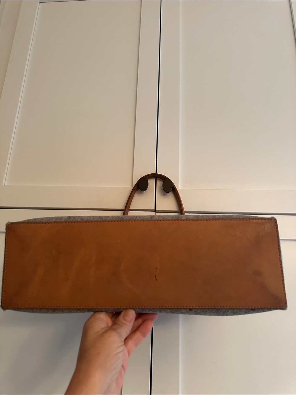 GRAF & LANTZ JAUNT COLOR BLOCK MERINO WOOL AND LEATHER TOTE - Picture 4 of 8